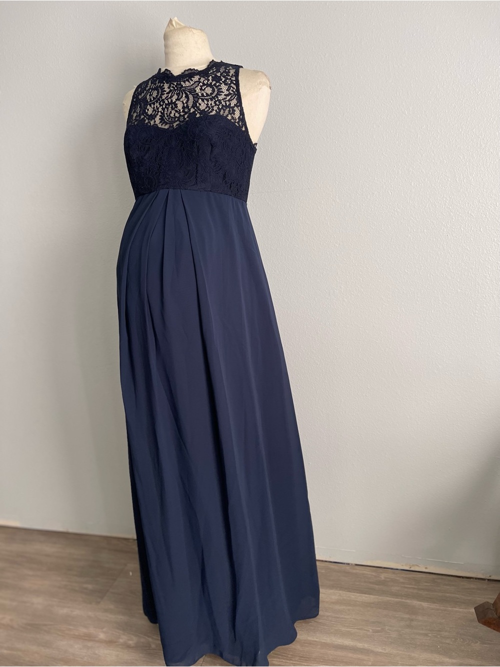 Dessy Collection Maternity Bridesmaid Dress Style M428 - Midnight Blue - Size 10